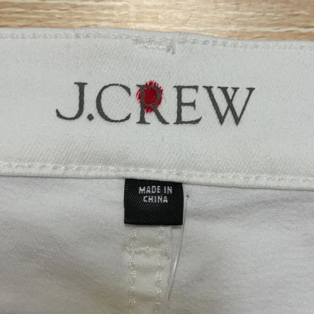 J. Crew '96 Slim Wide Jeans Retro Raw Hem White Preppy Beachy Coastal Size 28